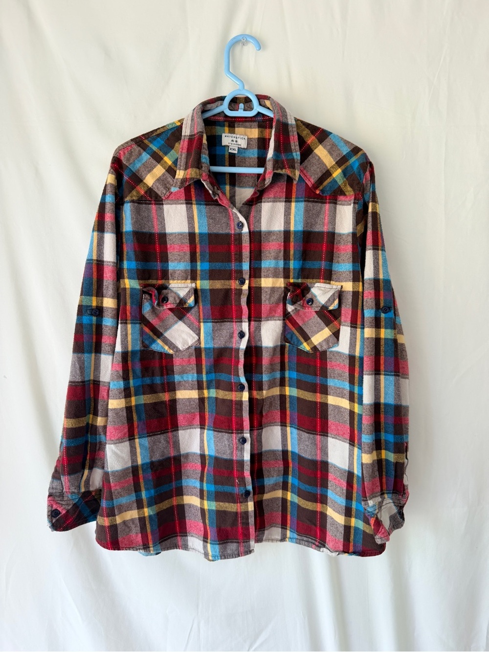 Men's Plaid Flannel Shirt - Multicolor
